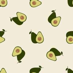Seamless background from a ripe avocado with seeds. Pattern.