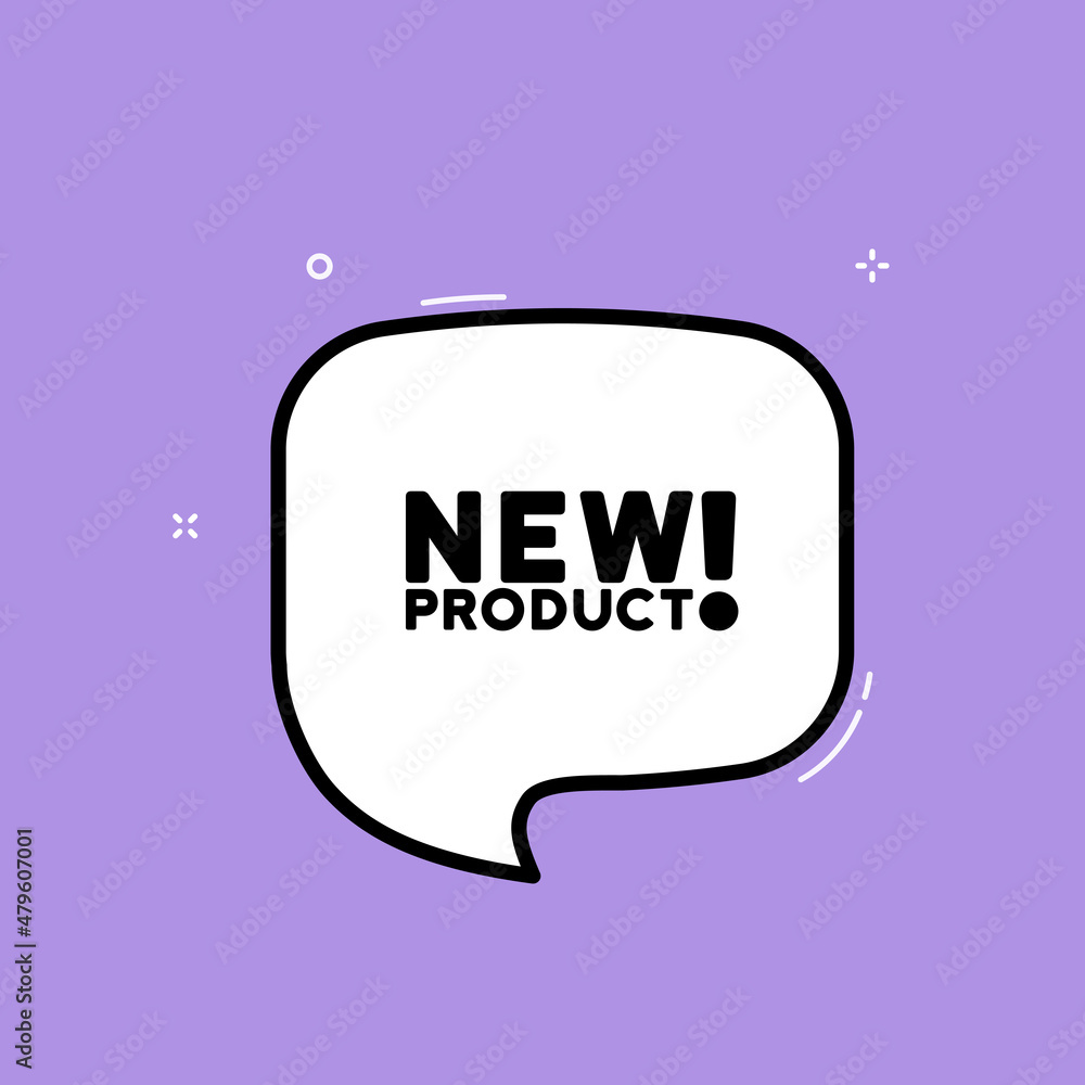 Poster speech bubble with new product text. empty boom retro comic style. pop art style. vector line icon f