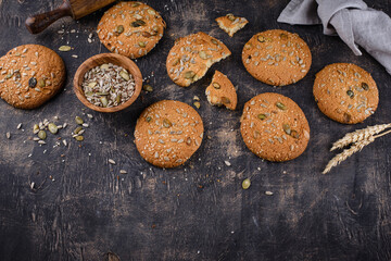 Giant skillet cookies with healthy seeds