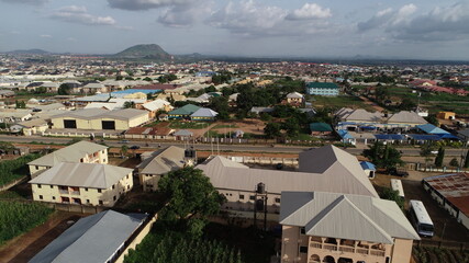 Fototapeta na wymiar Aerial view of a satellite town in FCT, Abuja Nigeria 