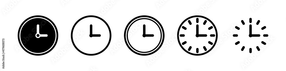Poster clock icons. set of clock icon. time and clocks line icons set. vector collection