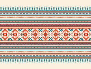 Geometric ethnic oriental pattern background. Design for texture, wrapping, clothing, batik, fabric, wallpaper and background. Pattern embroidery design.