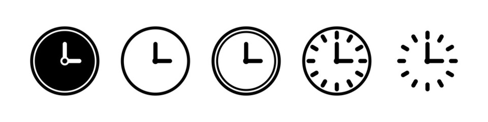 Clock icons. Set of clock icon. Time and clocks line icons set. Vector collection