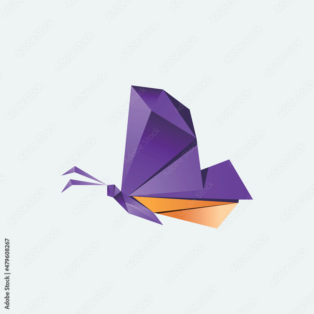 Canvas Prints origami polygonal geometric butterfly logo design