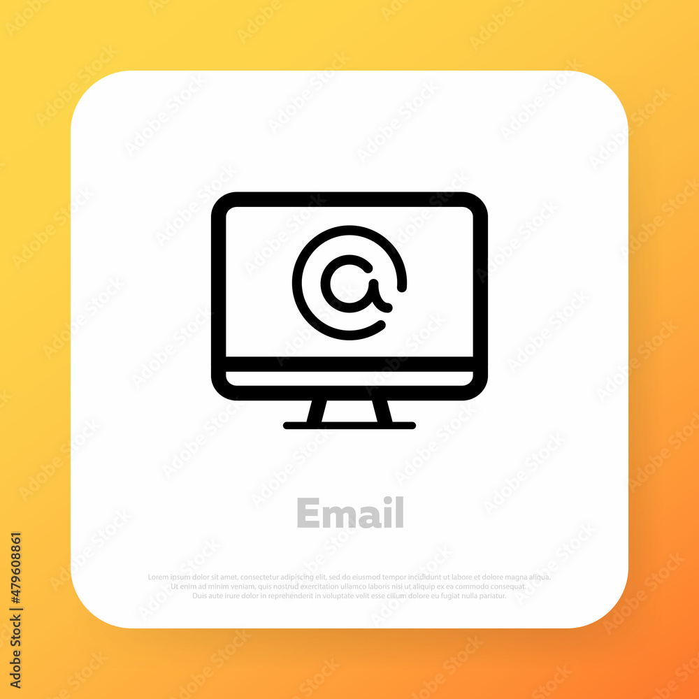 Aufkleber email computer icon. mail icon. line mail symbol for website design, mobile application, ui. vector 