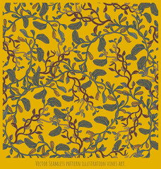 Obraz premium Seamless pattern illustration vines art.