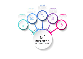 Vector illustration, infographics design, template, marketing, information, with 5 options or steps