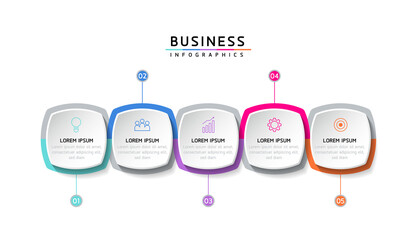 Vector illustration, infographics design, template, marketing, information, with 5 options or steps