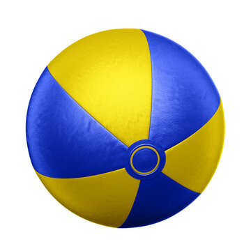 Yellow Beach Ball With Dark Blue