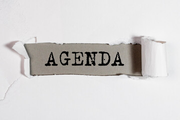 Agenda word on white background. Day plans concept.