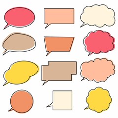 pink red set of speech bubbles