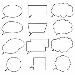 Obraz premium set of speech bubbles monochrome 