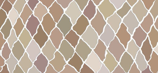 Checkered abstract background. Embossed white paint grid. Meshy colourfull pattern or wallpaper.