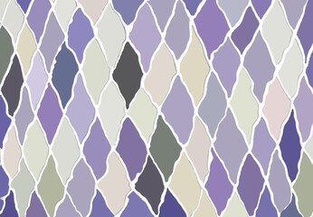 Abstract meshy background. Embossed white paint cells. Multicolored checkered pattern or wallpaper.