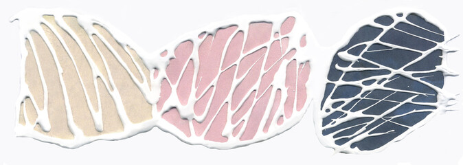 Abstract background of embossed colored cells textured with white paint. Cellular pattern, wallpaper, art print.