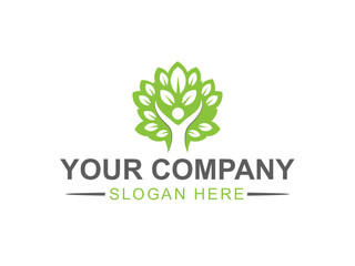 Human character health natural logo design vector