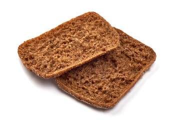 Rye bread, isolated on white background.