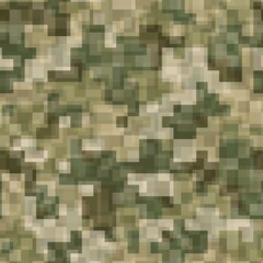 Abstract seamless pattern with khaki colored chaotic overlap tiles