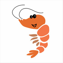 Shrimp cartoon illustration. Jpeg image. 