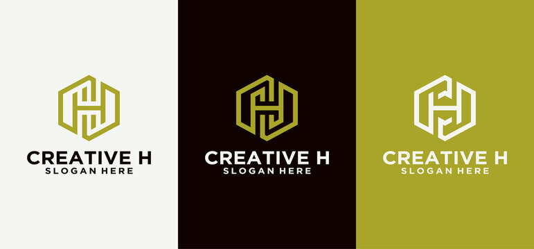 Letter H logo icon design template element, creative minimalist H logo collection. monogram H.