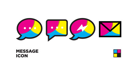 communication icon design with CMYK color