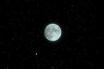 Fototapeta na wymiar Image of starry night sky background and the full moon.