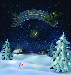 christmas card with christmas tree