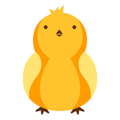 Cute Easter yellow chick illustration. Cartoon chicken character for design.