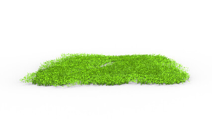 Scutch grass with shadow 3d render