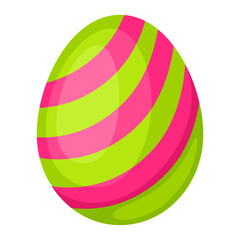 Illustration of Happy Easter decorative egg. Cartoon symbol of celebration.