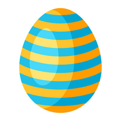 Illustration of Happy Easter decorative egg. Cartoon symbol of celebration.