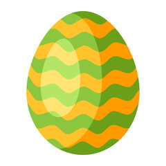 Illustration of Happy Easter decorative egg. Cartoon symbol of celebration.