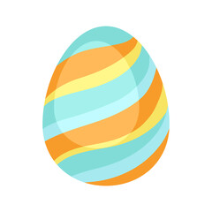 Illustration of Happy Easter decorative egg. Cartoon symbol of celebration.