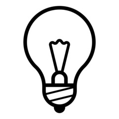 Lightbulb Flat Icon Isolated On White Background