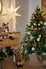 Christmas tree in the interior 