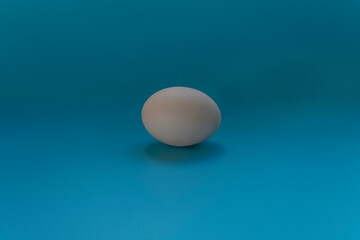 white egg on blue desktop