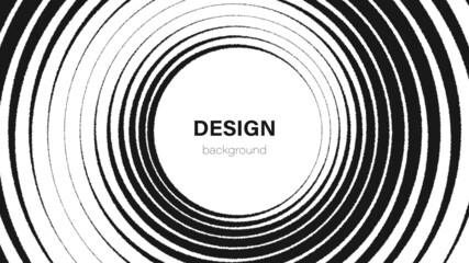 Obraz premium Vector abstract halftone background. Monochrome tunnel design. Texture of circles twisted into spiral, hypnosis, maze. Design of banner, poster for website, frame for social networks.