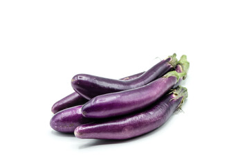 purple eggplant isolated on white background