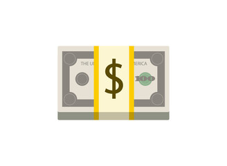 Dollar banknote vector isolated icon. Dollar banknote emoji illustration. Dollar banknote vector isolated emoticon