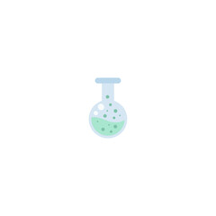 Volumetric Flask Flat Icon Illustration Vector, Chemical Lab tools icon.