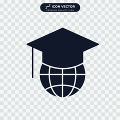 Global Education icon symbol template for graphic and web design collection logo vector illustration