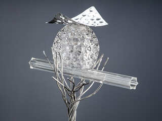 abstract forms of the lampshade and glass tubes
