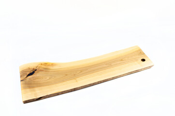 Cutting board. Food cutting board wooden cherry cherry. On white background. Isolated.