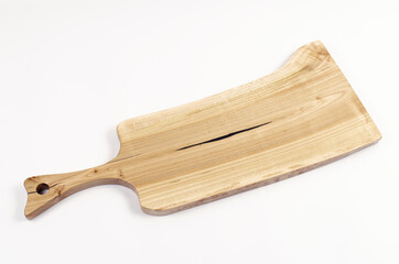 Cutting board. Food cutting board wooden cherry cherry. On white background. Isolated.