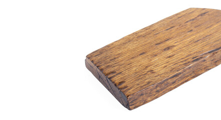Cutting board. Food cutting board. On white background. Oak tree texture. Isolated.