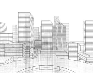 Fototapeta premium sketch of the city
