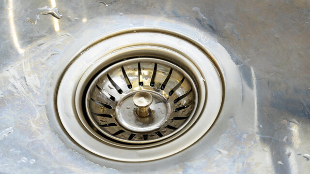 Drain hole at the sink in the kitchen