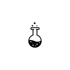 Volumetric Flask Glyph Icon Illustration, Solid Color Icon, Vector, Chemical Lab tools icon.