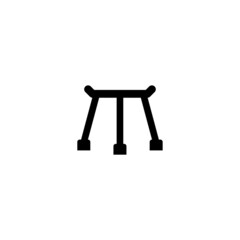 Tripod Laboratory Glyph Icon Illustration, Solid Color Icon, Vector, Chemical Lab tools icon.