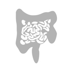 icons of body organs, intestines on a white background, vector illustration